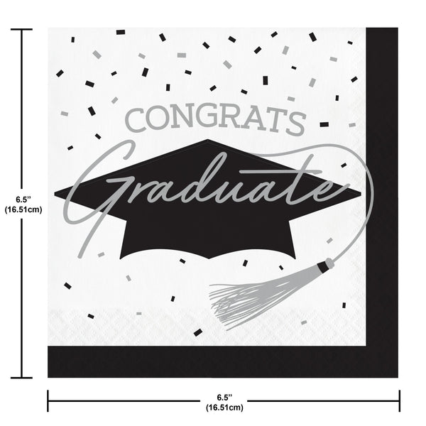 Congrats Graduate School Spirit White Luncheon Napkins | 36 Count