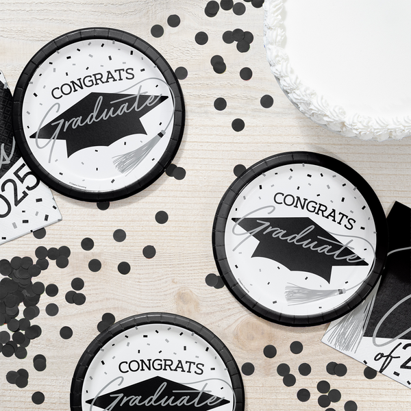 Congrats Graduate School Spirit White Dessert Plate | 18 Count