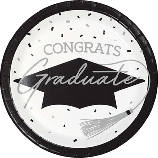 Congrats Graduate School Spirit White Dinner Plates | 18 Count