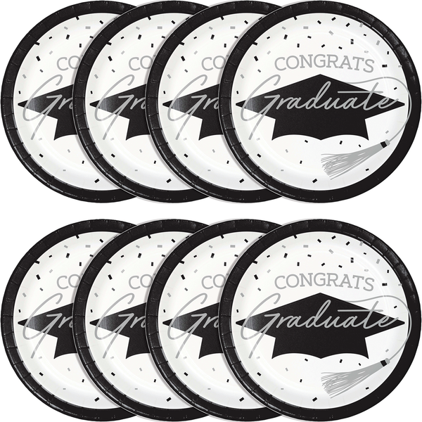 Congrats Graduate School Spirit White Dinner Plates | 18 Count