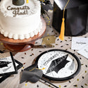 Congrats Graduate Silver & Black 108 Piece Tableware Bundle