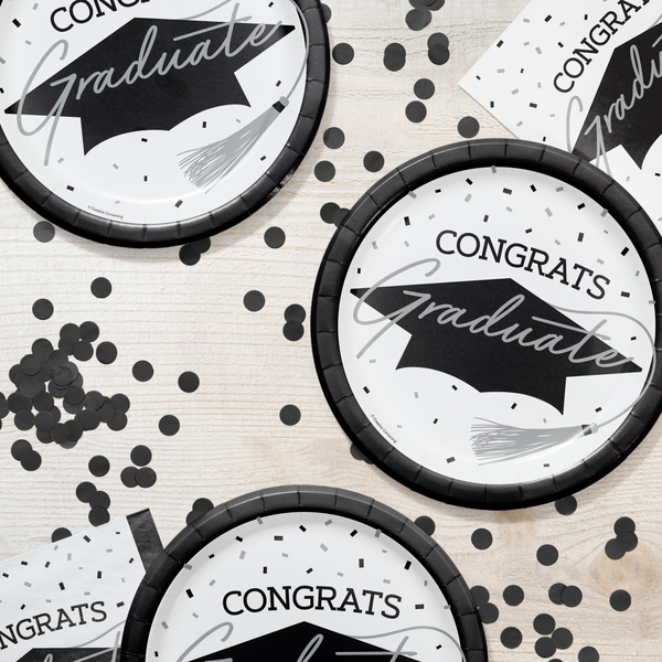 Congrats Graduate School Spirit White Dinner Plates | 18 Count