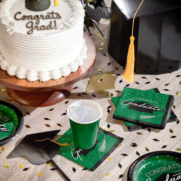Congrats Graduate Green 108 Piece Tableware Bundle