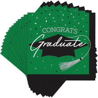 School Spirit Emerald Green Luncheon Napkins | 36 Count by Oh So Fancy Party - School Spirit party supplies