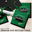 Congrats Graduate School Spirit Emerald Green 6.5" Luncheon Napkins | 36 Count
