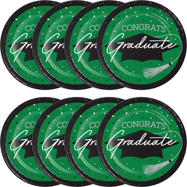 School Spirit Emerald Green Luncheon Plates | 18 Count by Oh So Fancy Party - School Spirit party supplies