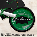 Congrats Graduate School Spirit Emerald Green 7" Dessert Plates | 18 Count