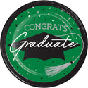 Congrats Graduate School Spirit Emerald Green 9" Dinner Plates | 18 Count