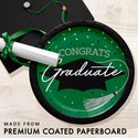 Congrats Graduate School Spirit Emerald Green 9" Dinner Plates | 18 Count