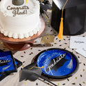 Congrats Graduate School Spirit Cobalt Blue 7" Dessert Plates | 18 Count