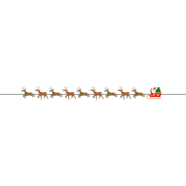 Santa Sleigh Christmas Banner