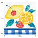 Fresh Fruits Beverage Napkins styled on a party table