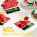 Marvelous Melon Beverage Napkins styled on a party table