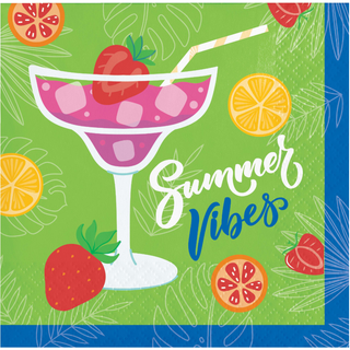 Summer Sippin' Beverage Napkins styled for a coordinated party table