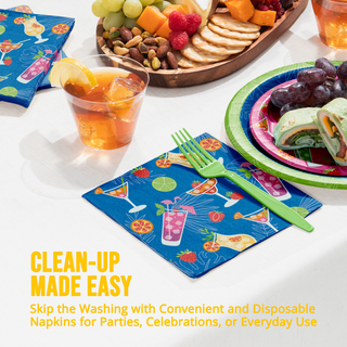 Summer Sippin' Luncheon Napkins styled on a party table
