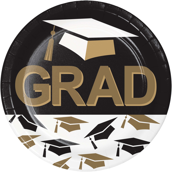 Graceful Grad Dessert Plates | 8 Pack