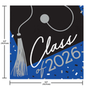 Class of 2026 Cobalt Luncheon Napkins | 36 Count by Oh So Fancy Party - Class of 2026 party supplies
