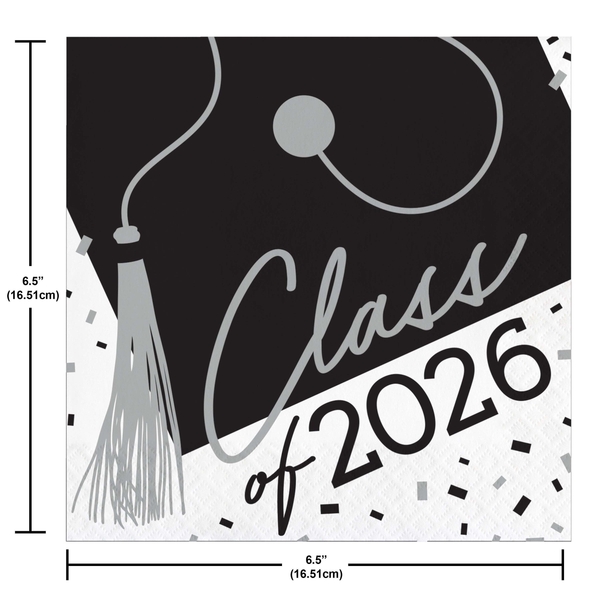 Class of 2026 White Luncheon Napkins | 36 Count