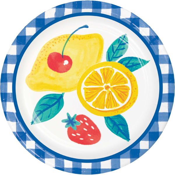 Fresh Fruits Dinner Plates styled on a party table