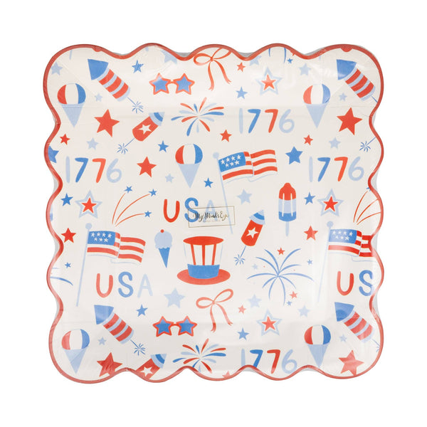 Red and Blue Star Cocktail Napkin