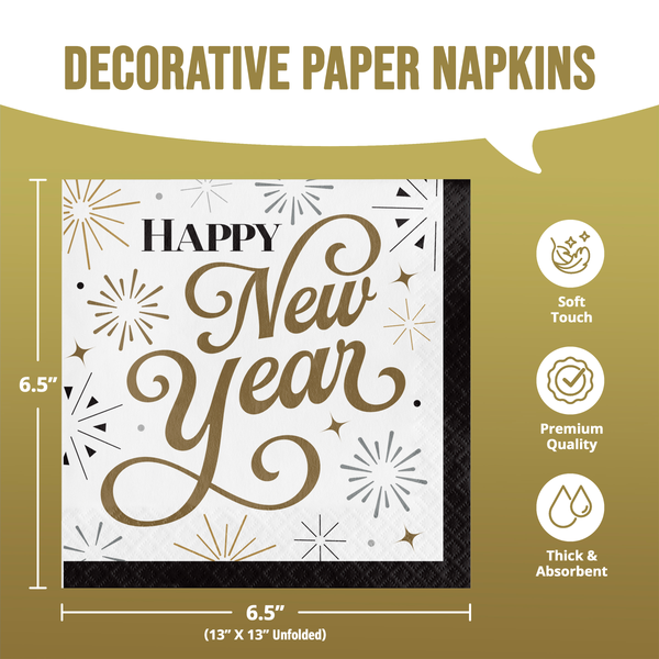 Dazzling Midnight Luncheon Napkins