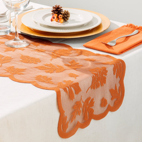 Fall Leaves Lace Table Runner