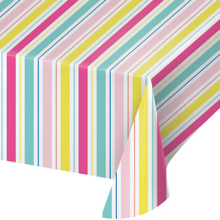 Birthday Brights Striped Table Cover