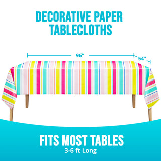 Birthday Brights Striped Table Cover