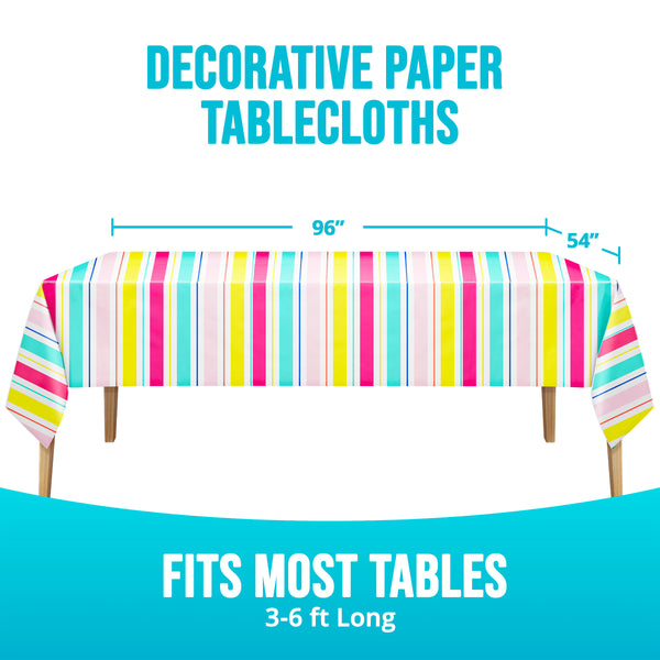 Birthday Brights Striped Table Cover