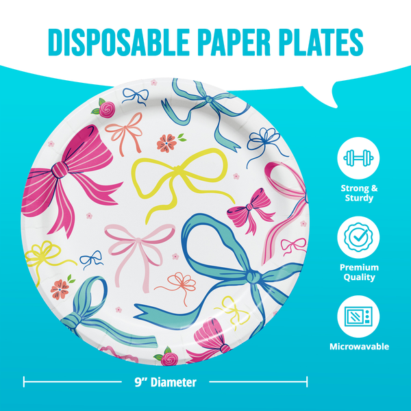 Bow Bash 9" Party Plates | 8 Pack
