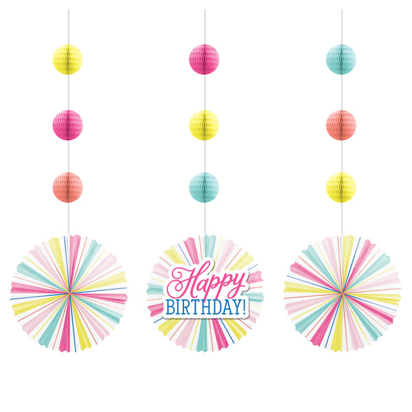 Birthday Brights Striped Table Cover