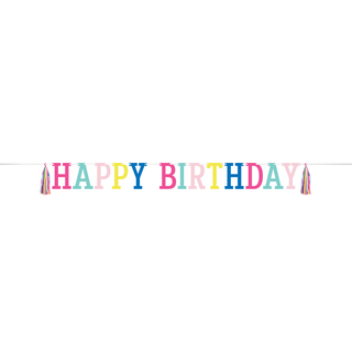 Birthday Brights Ribbon Banner with Tassels