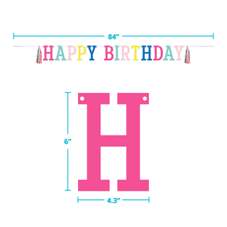 Birthday Brights Ribbon Banner with Tassels