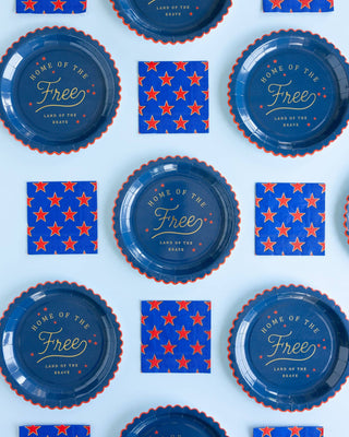 Red and Blue Star Cocktail Napkin