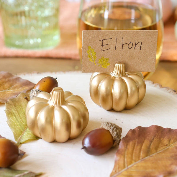 Harvest Gold Pumpkin Place Card Holders