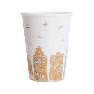White Gingerbread House Christmas Cups