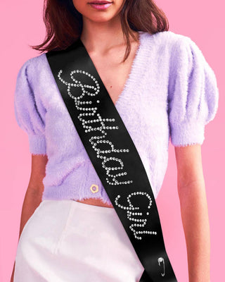 Birthday Girl Sash Black Rhinestone | birthday decor, party