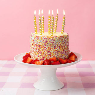 Gold Twirl Birthday Candles - 8 Pack | Party Supplies