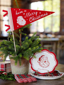 Green Plaid Christmas 10" Square Dinner Plates