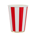 CHERRY RED CABANA STRIPE CUPS