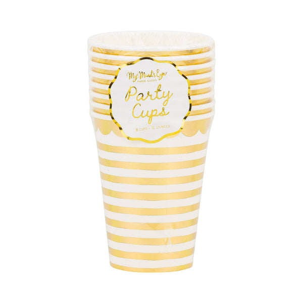 Gold Stripes Party Cups