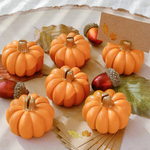 Harvest Gold Pumpkin Place Card Holders