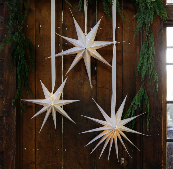 Light Up Paper Stars Set of 3