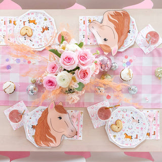 On the Farm Large Pink Plates