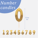 Gold Glitter Number Birthday Candles