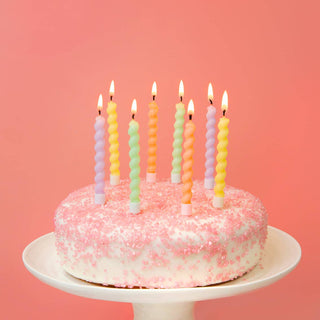 Pastel Twirl Birthday Candles - 8 Pack | Cake Candles