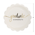 White Graduation Cap Shaped Plates