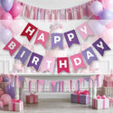 Reusable Happy Birthday Banner - Pink Purple Felt Party Decoration