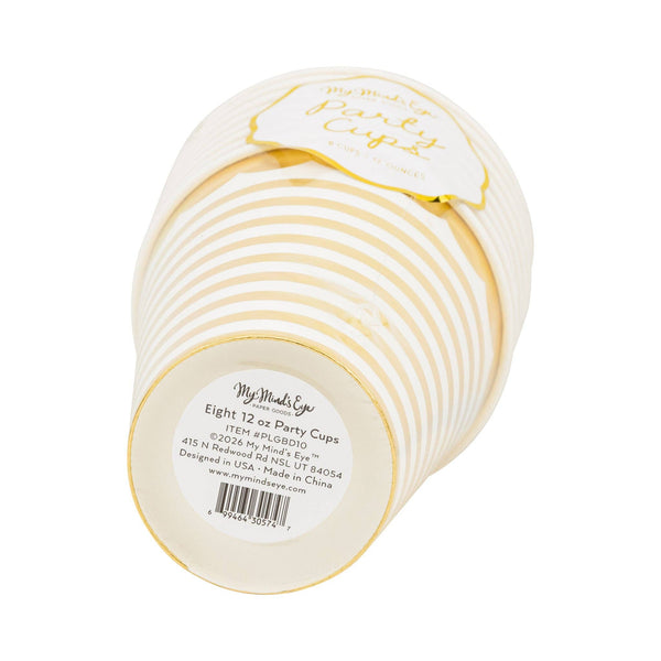 Gold Stripes Party Cups
