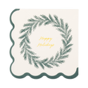 Gold Foil Wreath Paper Cocktail Napkins
